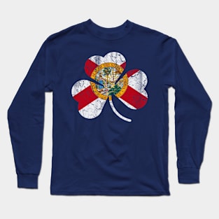 Florida Flag Shamrock Irish St Patrick's Day Long Sleeve T-Shirt